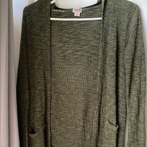 Olive Green Hooded Cardigan